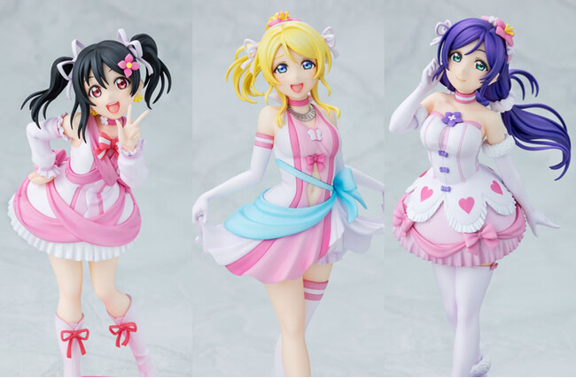 『ラブライブ！』シリーズ15周年を記念し、「絢瀬絵里」「東條 希」「矢澤にこ」が『僕たちはひとつの光』の衣装でフィギュア化。