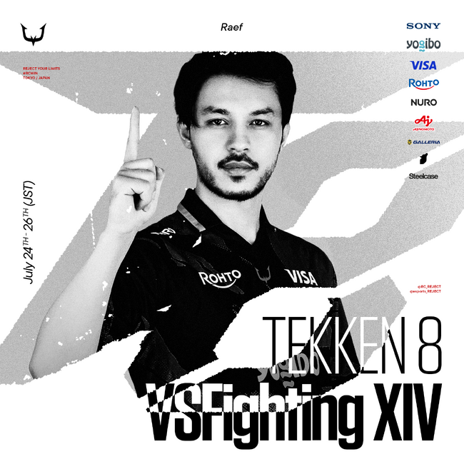 eスポーツチーム「REJECT」TEKKEN部門のRaefが『VSFighting XIV』に出場