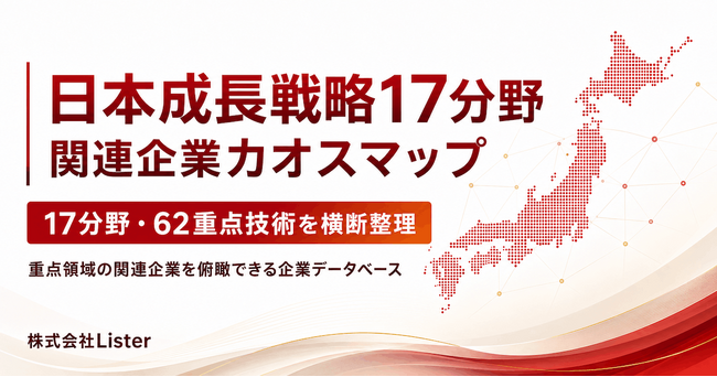 日本成長戦略17分野・62重点技術の関連企業カオスマップを公開 - 株式会社Lister
