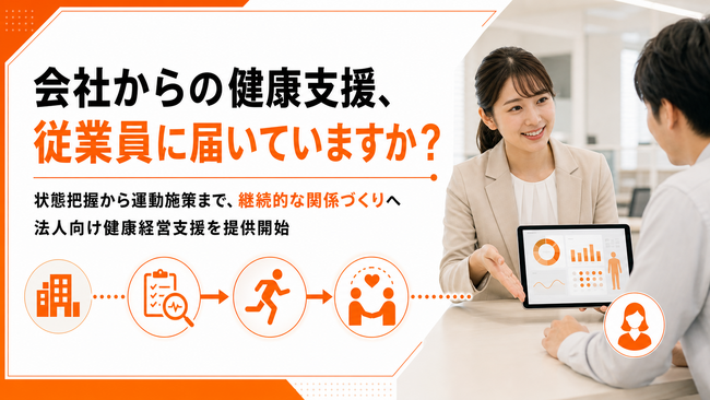 健康経営を従業員エンゲージメント向上へ、健康状態の可視化と運動施策を組み合わせた法人向け支援を開始