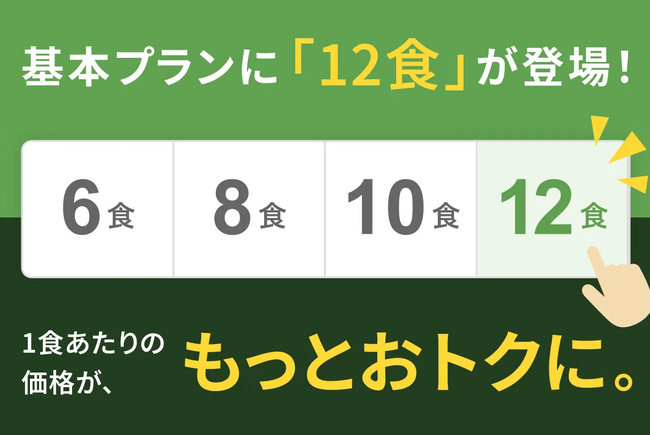 「12食プラン」を新たに導入!1食あたりの価格を引き下げ