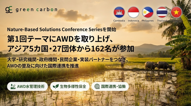 Green Carbon株式会社は、Nature-Based Solutions Conference Seriesを始動。第1回テーマにAWDを取り上げ、アジア5カ国・27団体から162名が参加