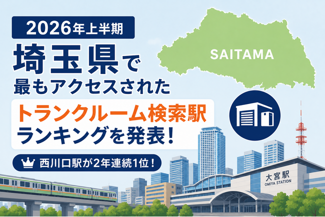 【2026年上半期】埼玉県で最もアクセスされたトランクルーム検索駅ランキングを発表！西川口駅が2年連続1位、川口・さいたまエリアで収納ニーズが拡大
