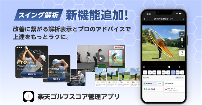 「楽天GORA」、AIゴルフスイング解析機能を拡充