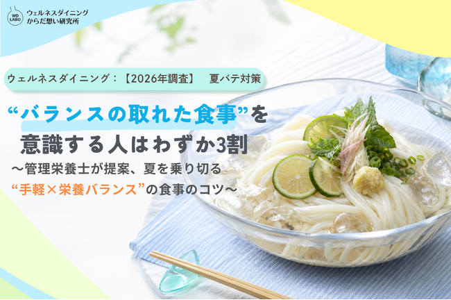 【2026年調査】夏バテ対策、“バランスの取れた食事”を意識する人はわずか3割