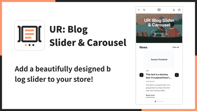 【海外向け】EC アプリ「UR: Blog Slider & Carousel」を株式会社 UnReact がリリース