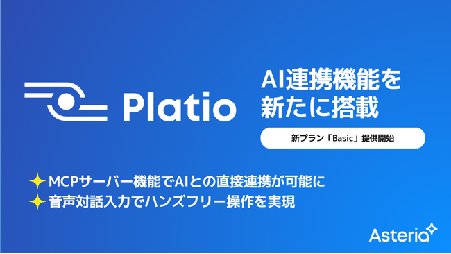 「Platio」が大幅機能拡充！現場データのAI活用を加速　～音声対話入力やMCPサーバー機能など３つのAI新機能を搭載～