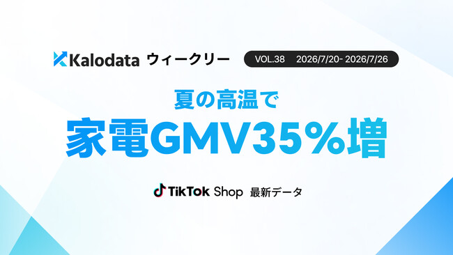 【Kalodata週次レポート】日本TikTok Shop市場、GMV26.9億円を維持　平均販売価格12.2%上昇、夏需要を背景に食品・飲料や家電が伸長（7月20日週）