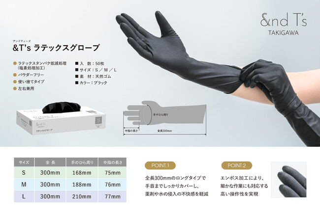 プロフェッショナルに向けた 滝川のプライベートブランド 『 &T’s（アンドティーズ） 』 から 「ラテックスグローブ」 が新発売