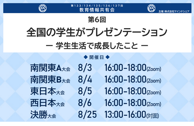 第6回学生プレゼン大会、出場25名と発表テーマを一挙公開！全国15都道府県の学生が語る「成長の軌跡」
