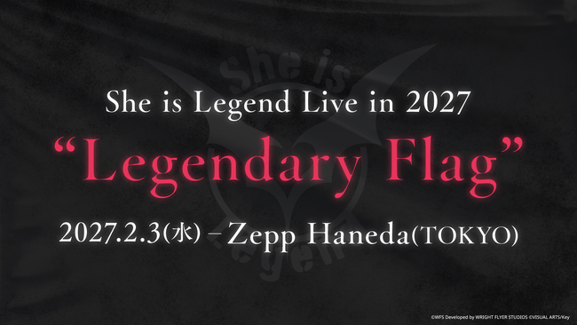 She is Legend、2027年2月にワンマンライブ『She is Legend Live in 2027 