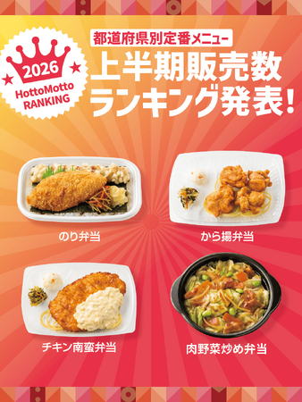 「ほっともっと」2026年上半期 都道府県別お弁当ランキング発表!