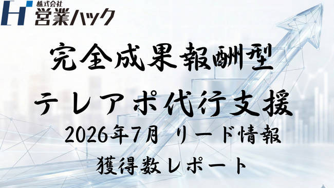 【成果報酬型テレアポ代行サービス実績報告】「アポ100」の営業ハックは2026年7月に767件のリード情報取得を実現したことをお知らせします。