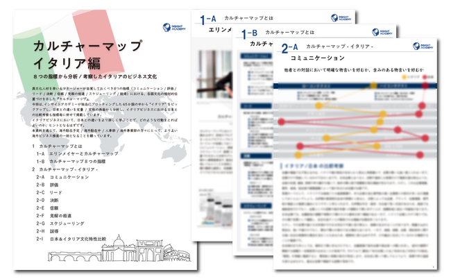 【異文化理解のフレームワーク第14弾】“カルチャーマップ イタリア編”リリース《資料無料公開》