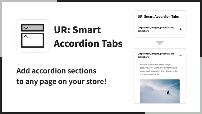【海外向け】EC アプリ「UR: Smart Accordion Tabs」を株式会社 UnReact がリリース