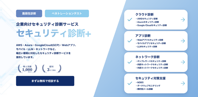 企業向け「セキュリティ診断＋」提供開始、クラウドから社内ネットワークまで相談窓口を一本化｜シースリーレーヴ