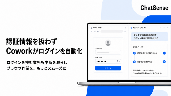 セキュアなブラウザ操作AI「Cowork」、認証情報を扱わずログインの自動化を可能に