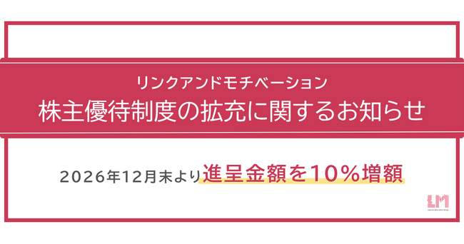 株主優待制度の拡充に関するお知らせ