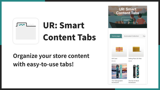 【海外向け】EC アプリ「UR: Smart Content Tabs」を株式会社 UnReact がリリース
