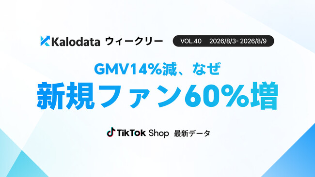 【Kalodataウィークリー】日本TikTok Shop市場、GMV22.97億円で前週比14.2%減　「LIVEデー」で新規ファン数は60.0%増（8月3日週）