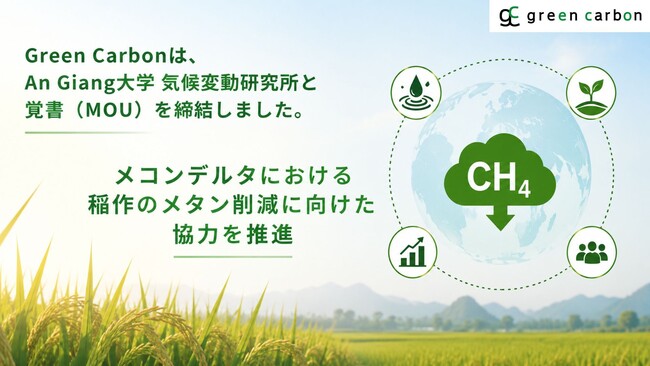 Green Carbon株式会社は、メコンデルタにおける水稲メタン削減の推進に向けアンザン大学気候変動研究所と覚書（MOU）を締結