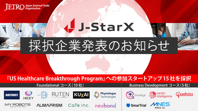 Mayo Clinic PlatformとJETRO、J-StarX US Healthcare Breakthroughプログラムに参加する日本のヘルスケアスタートアップ15社を発表
