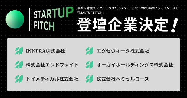 【OI SUMMIT 2026】全国スタートアップの中から選出！「STARTUP PITCH」未来の共創を切り拓く6社の登壇企業が決定！