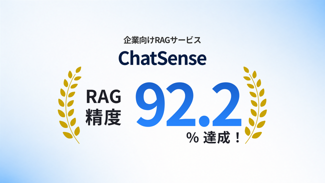 法人向けRAG「ChatSense」、回答精度92.2%を達成。業界トップ水準を更新