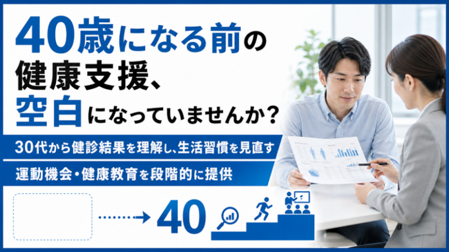 【40歳未満から生活習慣を見直す】特定保健指導の手前層向け支援を提供開始