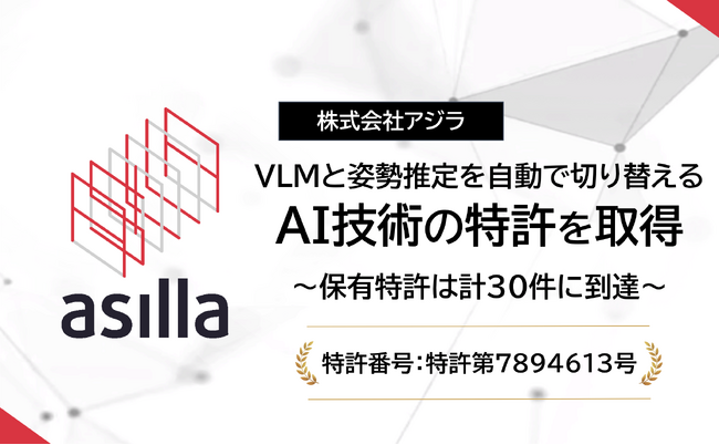 アジラ、VLMと姿勢推定を自動で切り替えるAI技術の特許を取得