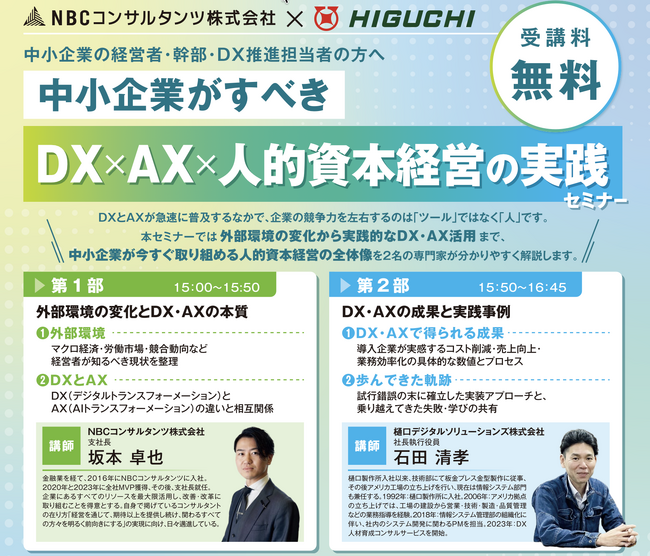 【9/16無料開催】ツール依存からの脱却！中小企業の「DX×AX×人的資本経営」の実践事例を公開する共催セミナーを、9月16日(水)名古屋で開催。
