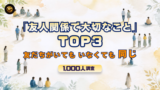 「友人関係で大切なこと」TOP3　友だちがいてもいなくても同じ｜Rank+（ランクプラス）1,000人調査