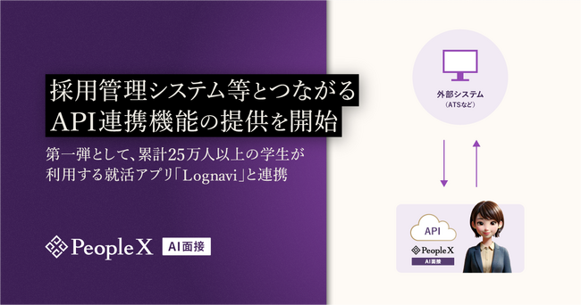 「PeopleX AI面接」、採用管理システム等とつながるAPI連携機能の提供を開始