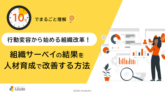 「10分でまるごと理解！行動変容から始める組織改革！組織サーベイの結果を人材育成で改善する方法」についての資料を無料公開！｜株式会社LDcube