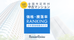 「マンションレビュー」2026年7月 全国市区町村 中古マンション価格／騰落率ランキングを発表