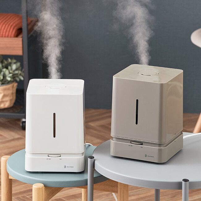 【この小ささで驚きの3L！】すっきりとしたキューブ型で大容量タイプの「超音波式加湿器」が新発売