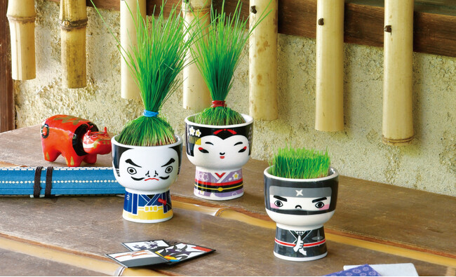 侍・芸者・忍者をモチーフにした芝栽培キット『芝って栽培キット JAPAN』を8月24日に発売。芝を