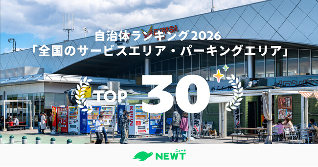 旅行アプリ『NEWT（ニュート）』、全国のサービスエリア・パーキングエリア人気ランキングTOP30を発表