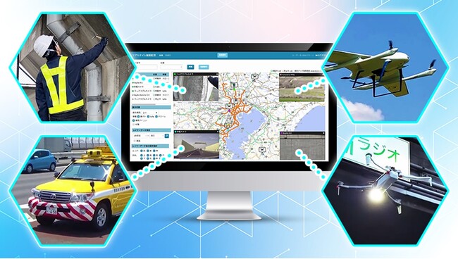 ドローンと道路パトロールカーの連携により広域点検から現場対応までの遠隔・リアルタイム一元管理を実証