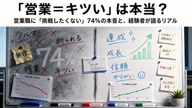 「営業=キツい」は本当? 営業職に「挑戦したくない」74%の本音と、経験者が語るリアル