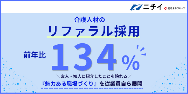介護人材の「リファラル採用」が前年比134％に！友人・知人に紹介したことを誇れる『魅力ある職場づくり』を従業員自ら展開