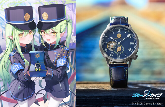 大人気スマートフォン向けゲーム『ブルーアーカイブ -Blue Archive-』に登場する、ハイランダー鉄道学園所属のヒカリとノゾミからのプレゼントをイメージした機械式時計が登場！