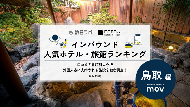 【独自調査】2026年最新：外国人に人気のホテル・旅館ランキング［鳥取編］1位は「御宿 野乃境港」！| インバウンド人気ホテル・旅館ランキング　#インバウンド #MEO