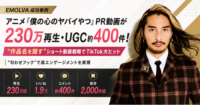 アニメ『僕の心のヤバイやつ』PR動画が【230万再生・UGC約400件】異例の高エンゲージメントを記録！「あえて作品名を隠す」ショート動画戦略でTikTok大ヒット！