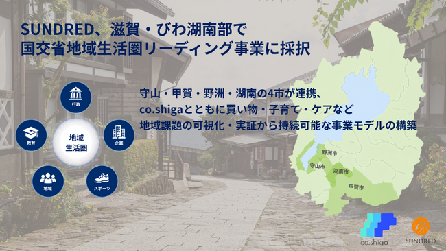 SUNDRED、滋賀・びわ湖南部で国交省地域生活圏リーディング事業に採択
