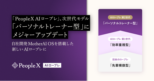 「PeopleX AIロープレ」、次世代モデル「パーソナルトレーナー型」にメジャーアップデート