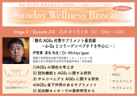 《医師・歯科医師・薬剤師向け》無料オンラインセミナー9/6(日)朝10時開催『糖化AGEs対策サプリメント最前線~d-Gsとコラーゲンペプチドを中心に~』伊賀瀬 道也 先生(愛媛大学病院抗加齢予防医療センター/センター長)