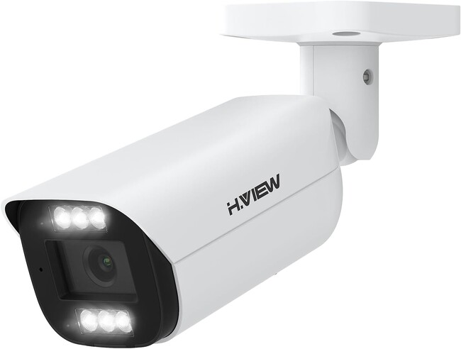 H.VIEWの屋外用4K PoE防犯カメラ「HV-800G10」800万画素・AI人体検知・双方向音声に対応