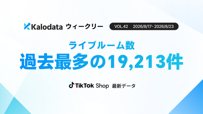 【Kalodataウィークリー】日本TikTok Shop市場、GMV23.2億円で前週比6.29%減　ライブルーム数が過去最高、新規ファン75.04%急伸（8月17日週）