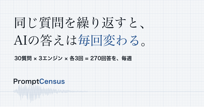 AI検索でのブランド可視性計測サービス「PromptCensus」提供開始